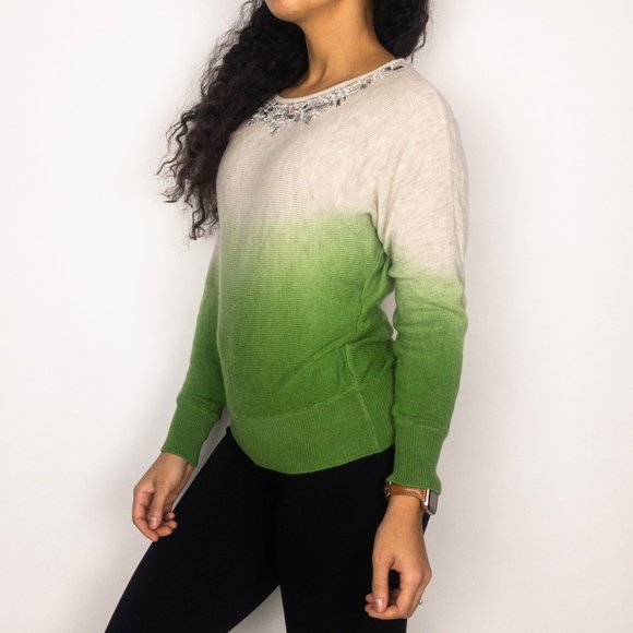 Tie-dye Ombre Embellished Long Sleeve Sweater C - Picture 4 of 7